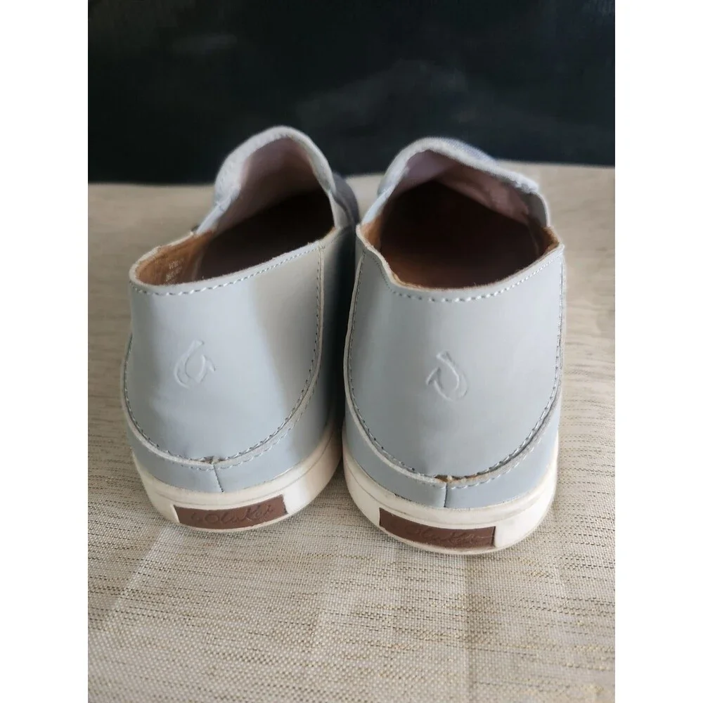OLUKAI Pehuea Women's Slip On Sneakers Casual Everyday Shoes Gray Blue Size 7